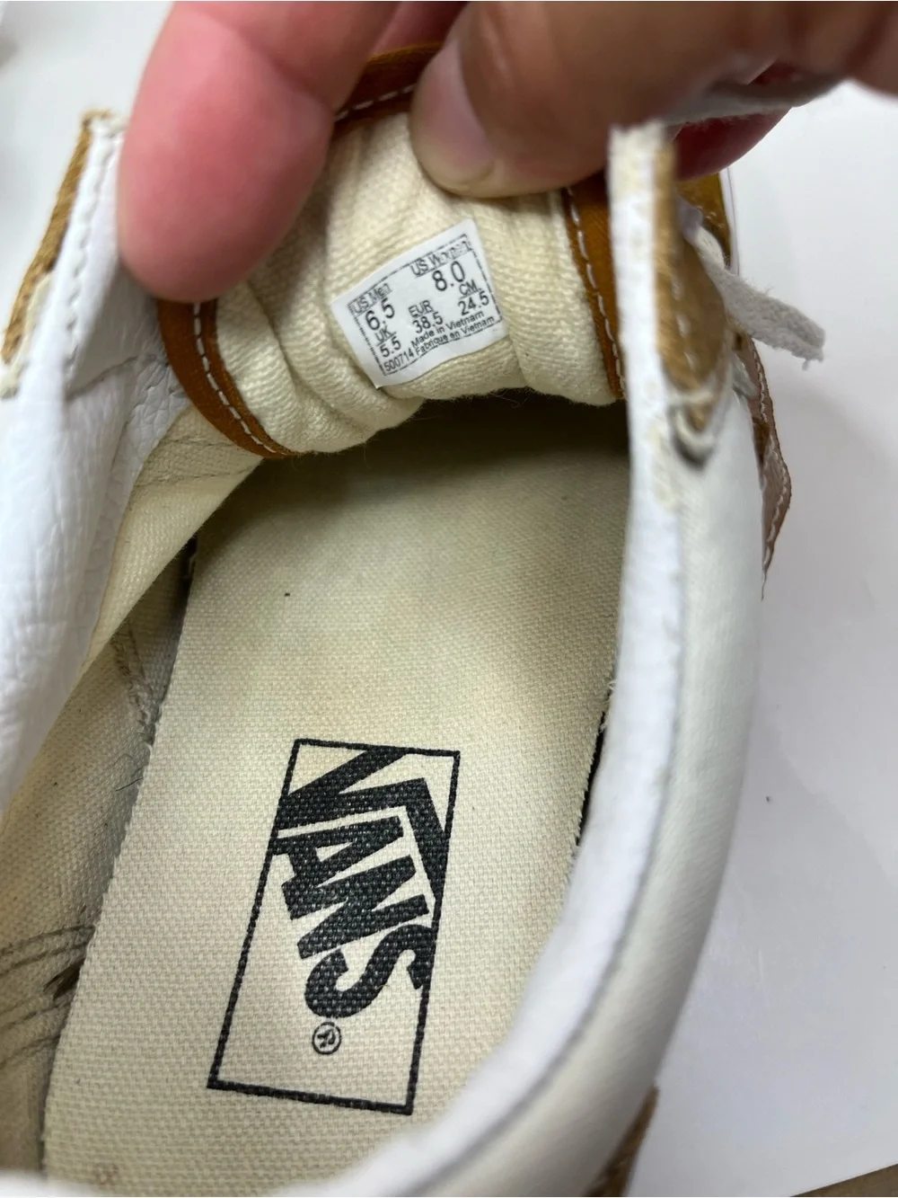 Vans Old Skool Bolt Unisex US M6.5/W8 Skate Shoes Cathay Spice White Sneakers